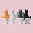 thumbnail image 3 of Flmtop Cat Figures Haute Simulation Vive Expression Décoration Accessoires Toilette Assis Miniature Chat Animal Modèle Jouet pour Enfants, 3 of 10