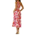 thumbnail image 3 of Aunavey Women Summer One-Shoulder Sleeveless Smocked Dress Flowy Tiered Beach Swing Long Dress, 3 of 8
