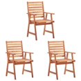 thumbnail image 3 of Sillas de Comedor para Exteriores Casafoyer 3 piezas con Cojines Madera de Acacia, 3 of 5