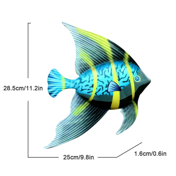 VerPetridure Colorful Metal Fish Metal Art Wall Hanging Ornament Living Room Bedroom Home Decor Fish Metal Art Wall Decoration Living Room Bedroom Home Decoration