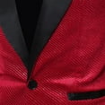 thumbnail image 5 of Dovford Velvet Blazer for Men Slim Fit One Button Sport Coat Tuxedo Jacket for Prom Wedding Party Dinner, 5 of 6