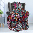 thumbnail image 4 of Abstract Soft Flannel Fleece Throw Blanket, Colorful Florals Sunflower Mosaic Curl Ornaments Stained Glass Inspired Design, Cozy Plush for Indoor and Outdoor Use, 50" x 70", Multicolor, by Ambesonne, 4 of 5