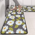 thumbnail image 2 of Kitchen Rugs Sets Of 2,Darkgray Daisy Flower Green Leaves Pattern Anti Fatigue Kitchen Mat Rugs Non Slip Washable,Decorative Kitchen Floor Mats for Kitchen,Sink,Laundry,17"x47"+17"x47", 2 of 5