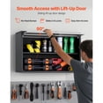 thumbnail image 4 of KFFKFF Metal Wall Cabinet – 27.56" W x 12.01" D x 19.69" H, Floating Storage Cabinet with Lift-Up Door and Adjustable Shelf, 240 lbs Weight Capacity, 4 of 9
