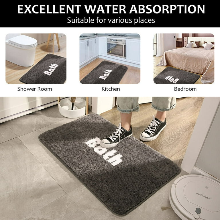 Non Slip Bath Mat Ultra Soft Washable Bathroom Rugs Water Absorbent  Pedestal Mat