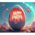 thumbnail image 4 of Easter Themed Egg Shaped Banner with Cityscape Inside Happy Easter Lettering Butterflies Clouds and Rainbows Background Party Decorations Easter Celebrations Photography Props Spring Events, 4 of 8