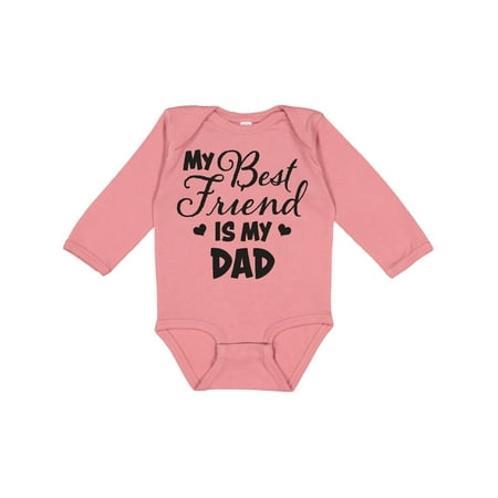 

Inktastic My Best Friend is My Dad with Hearts Gift Baby Boy or Baby Girl Long Sleeve Bodysuit