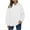 White, variant on Womens Baggy Hoodies Plain Pullover Textured Casual Long Sleeve Hooded Sweatshirt Fall Winter Tops with Pocket (XL, White)