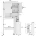 thumbnail image 2 of Over The Toilet Storage Cabinet with Pulley Small Bathroom Storage Cabinet, Space Saver W/Adjustable Shelf & Open Shelf for Bathroom, Restroom, Laundry (White), 2 of 9