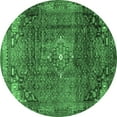 thumbnail image 1 of Ahgly Company Indoor Round Persian Emerald Green Traditional Area Rugs, 5' Round, 1 of 4