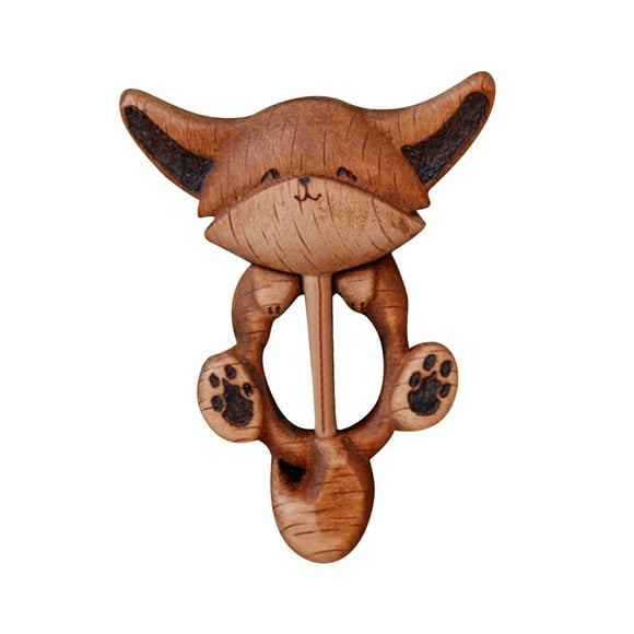 Brooch Pin With Wooden Pattern, Sweater Pin Scarf Buckle Clasp Pins DIY Badge Pin Jewelry Costume Accessory For Women