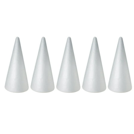 

5pcs Kids DIY Craft Cone Accessories Christmas Cone Handmade White Solid Cone (24.5x10cm)