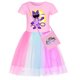 thumbnail image 1 of Vestido de encaje de algodón para niños, juego de Critters sonrientes, ropa de princesa arcoíris, ropa de moda para niños, regalos de verano, 1 of 5