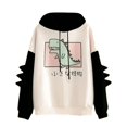 thumbnail image 3 of Sudadera con capucha de dibujos animados de dinosaurios para mujer, sudadera de moda informal con estampado de manga larga, estilo coreano, tops con empalme, ropa Kawaii, 3 of 4