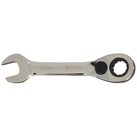 Williams 1210MRCS 10mm Stubby Reversible Ratcheting Comb Wrench, 12 Point