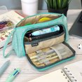 thumbnail image 4 of Wrapables Large Capacity Pencil Case, Portable Pencil Pouch for Stationery Office Supplies, Green, 4 of 6