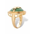 thumbnail image 2 of PalmBeach Jewelry Genuine Green Jade Oval Dome Elephant Ring in 14k Gold-plated Sterling Silver, 2 of 5