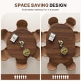 thumbnail image 6 of Hawsaiy Extendable Round to Oval Dining Table Set for 4, Space-Saving Wooden Table with Hidden Storage, Expandable Dining Table with Faux Leather Chairs(Walnut Table+4 Brown Chairs), 6 of 12