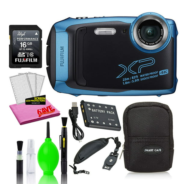 Fujifilm FinePix XP140 Waterproof Digital Camera (Sky Blue) with 16GB SD  Card - Walmart.com