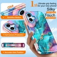 thumbnail image 2 of CASEFIV for iPhone 17 Case,Compatible with Mag-Safe,Slim Shockproof Rugged Marble 6.3 inch Phone Case for Women Girls,Blue, 2 of 7