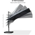 thumbnail image 4 of PURPLE LEAF 9x12 ft Rectangle Offset Cantilever Umbrella, Left-Right Tilting & 360° Swivel, Aluminum Outdoor Patio Garden, Gray, 4 of 12
