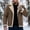Khaki, variant on Men Faux Fuzzy Jacket Sherpa Lined Coat Suede Leather,Fleece Lining, Turn Collar,Zip Closure,Pockets,Warm Winter Coat,Windproof Men Coat