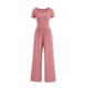 thumbnail image 1 of Mono Enterizo PRETTYGARDEN Mujer Cuello Cuadrado Pierna Ancha Rosa Polvoriento XS, 1 of 8