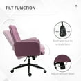 thumbnail image 4 of Vinsetto Spandex Home Office Chair, Tufted Height Adjustable Computer Desk Chair with Swivel Wheels and Padded Armrests, Purple, 4 of 9