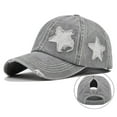 thumbnail image 2 of GBSYEWXS Women Baseball Cap Casual All-Season Star Embroidery Breathable Hat Grey, 2 of 3