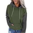 thumbnail image 1 of MeetoTime Chandail à Capuchon à Blocs de Couleur pour Femmes Automne Polaire Manches Longues Col Rond Sweat à Capuche Surdimensionné Pull, 1 of 6