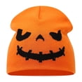 thumbnail image 2 of WZXFASHION Beanie Hats for Women with Pumpkin Face Print Skull Cap Novelty Festive Accessory for Cosplay Party Halloween Costume, 2 of 3