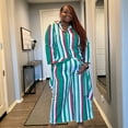 thumbnail image 3 of Plus Size Women's Maxi Cardigan Wide Leg Maxi Set, 3 of 4