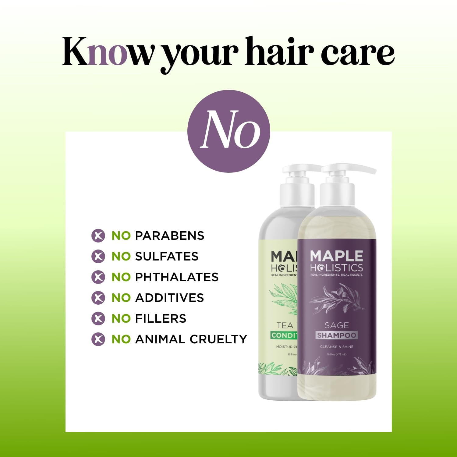 Sulfate Free Shampoo and Conditioner Set - Tea Tree Sage and Rosemary Shampoo and Conditioner for Dry Flaky Scalp Care - Deep Cleansing Color Safe Shampoo and Conditioner for Damaged Dry Hair Care
