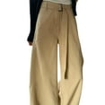 thumbnail image 2 of Khaki Jeans for Women Wide Leg Baggy Jean Pants Loose Casual High Waisted Baggy Denim Long Trousers with Pockets Khaki 4XL, 2 of 6