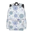 thumbnail image 2 of Goofa Retro ice blue snowflakes Pattern Backpack for Students – Large Capacity, Lightweight with Adjustable Shoulder Straps, Perfect for School, Travel, 2 of 8