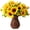 Brown Rattan Vase, variant on Artificial Sunflowers,7 Pcs Faux Silk Flowers Sunflowers with Handmade Rattan Vase,for Centerpiece Table Decorations Home Office Garden Decoration (Brownish Red Rattan)