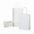 thumbnail image 1 of 60 x White Gift Bags Kraft Paper Bags with Handles - Perfect, 1 of 4