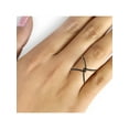 thumbnail image 4 of JewelersClub 14K Gold Plated Silver Criss Cross Ring – 0.15 Carat Black Diamond Ring with 14K Gold Plated Silver X Ring – Real Diamond Criscross Ring with Hypoallergenic 14K Gold Plated Silver Ring, 4 of 4