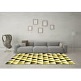 thumbnail image 3 of Ahgly Company Machine Washable Indoor Round Abstract Yellow Contemporary Area Rugs, 7' Round, 3 of 4