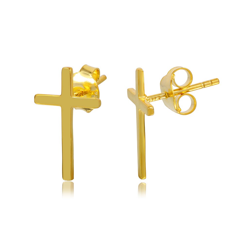 All in Stock GoldTone Plated Sterling Silver Plain Classic Cross