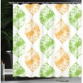 thumbnail image 4 of Ambesonne Leaves Shower Curtain, Illustration Print of Leaf, 69"Wx70"L, White and Lime Green, 4 of 5