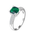 thumbnail image 1 of ROMAD Simple Fashion Copper Round Jewelry Ring with Green Glass Stone Decoration (7#), 1 of 6
