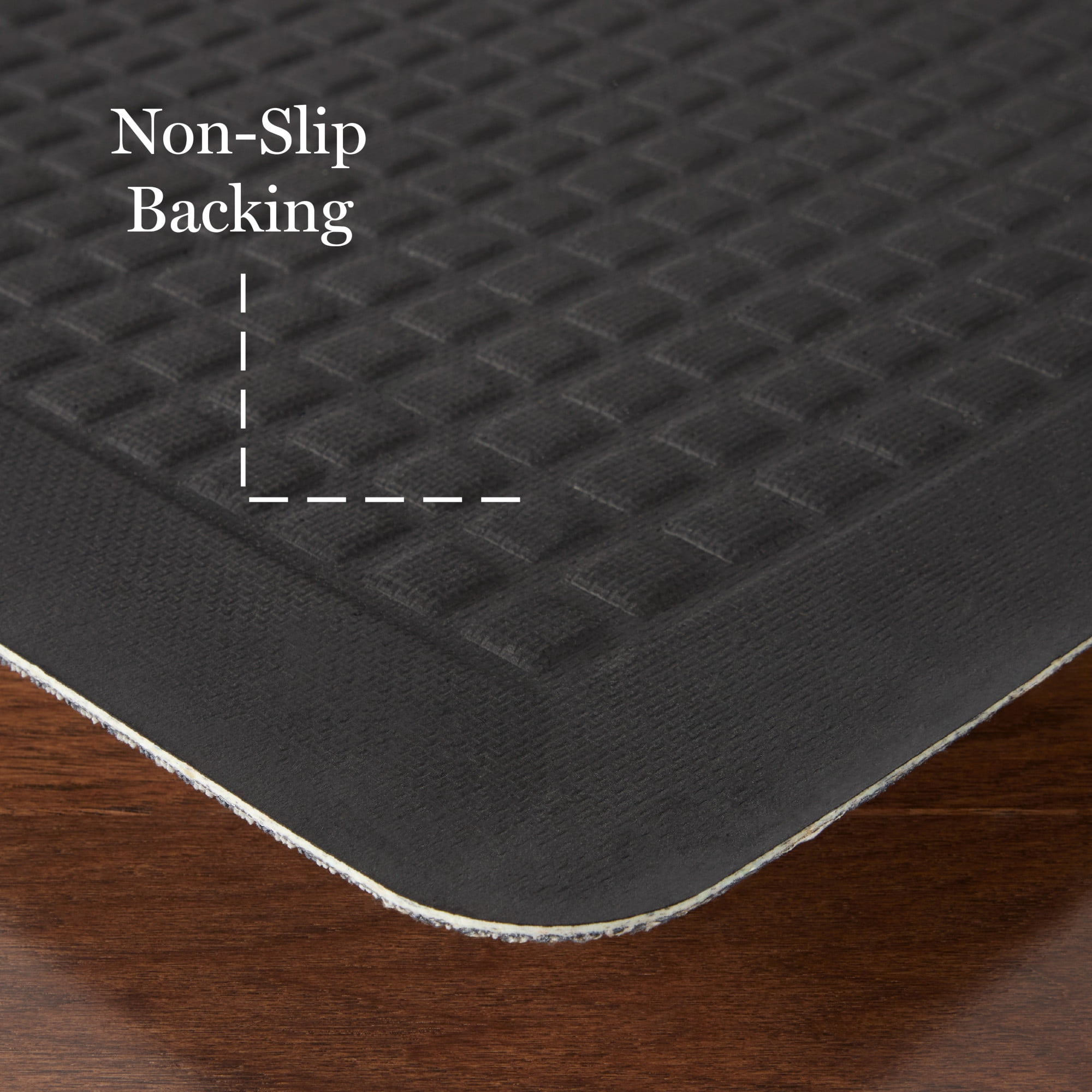 MARTHA STEWART Mira Modern Heathered Solid Anti-Fatigue Air-Infused Kitchen Mat, Navy Blue, 19.6"x39"