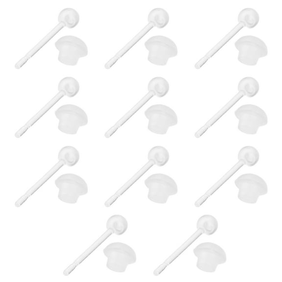ADDHAT Clear Piercing Jewelry Plastic Earrings for Sensitive Ears Round Ball Style 5 Pairs