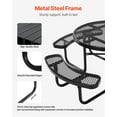 thumbnail image 2 of VEVOR Table de Pique-Nique en Acier Résistant aux Intempéries Ensemble de Mobilier de Salle à Manger de Patio Extérieur Rond, 2 of 9