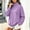 Purple, variant on IUYRTFE Women's Solid Color High Neck Sweatshirt Long Sleeve Casual Pullover Top with Front Pocket