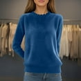 thumbnail image 2 of Womens Sweaters Womens Fall Tops Elegant Lace Crewneck Pullover Sweater Long Sleeve Knitted Top for Autumn Winter Casual Tunic Blouse Soft Comfortable Daily Wear, 2 of 4