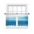 thumbnail image 2 of Abstract Sea Sheer Curtains 45 Inches Long 2 Panels Blue Theme Gradient Watercolor Ocean Scenery Light Filtering Semi Sheer Window Curtains Drapes for Bedroom Living Room 52"x45", 2 of 7