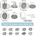 thumbnail image 6 of Mixed Adjustable Ring Blanks Cabochon Rings Making Kit Finger Ring Settings Clear Glass Cabochons Oval Round, 6 of 9