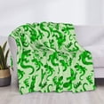 thumbnail image 3 of Yiaed Green Lizard Print Blanket Throw Blanket Soft Cozy Flannel Blanket for Home Bed Sofa Couch Chair-50"x40", 3 of 6